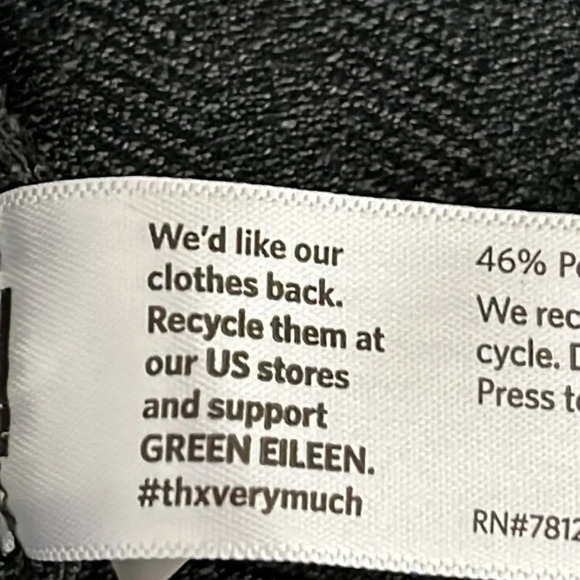 Eileen Fisher Herringbone Recycled Polyester Leggings in Charcoal - Size XS - Picture 8 of 8